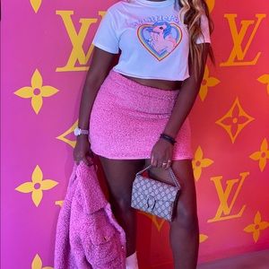 Faux Fur, Cozy Two Piece Pink All Purpose Set